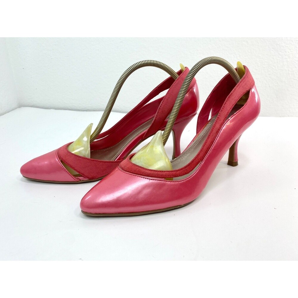 Impo Pink Pumps Heel Shoes 6.5 Velocity Pointed Toes Slip-On Career Dress Dating